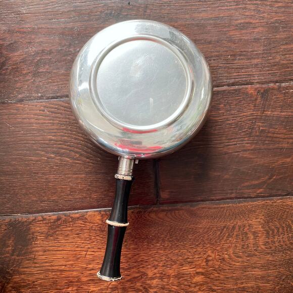 Silent Butler Crumber Hinged Wood Handle Vtg Taunton Silversmith Plated Prop - Picture 5 of 12